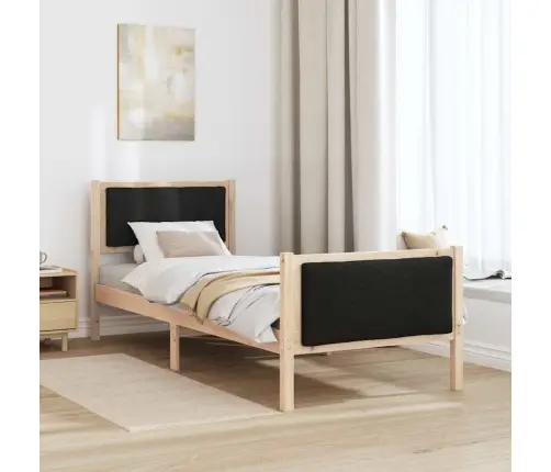 Gultas Rāmis Ar Galvas Klāju Melna 75 X 190 Cm Audums Vidaxl