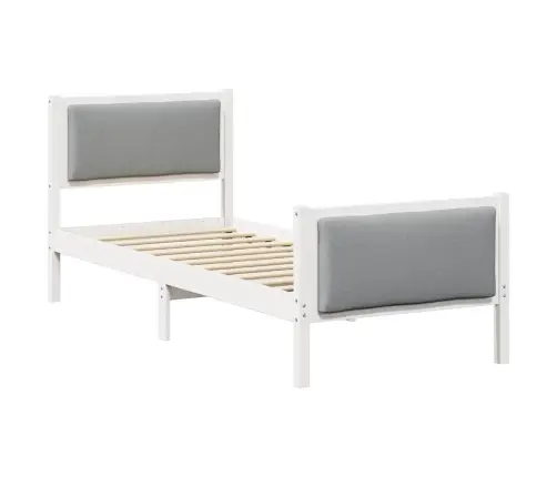 Gultas Rāmis Ar Galvas Klāju Gaiši Pelēks 75 X 190 Cm Audums Vidaxl