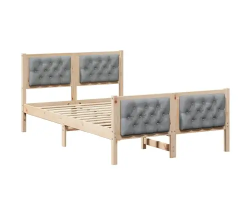 Gultas Rāmis Ar Galvas Klāju Gaiši Pelēks 120 X 200 Cm Audums Vidaxl