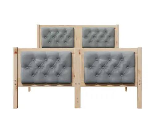 Gultas Rāmis Ar Galvas Klāju Gaiši Pelēks 120 X 200 Cm Audums Vidaxl