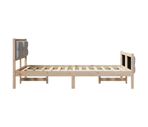 Gultas Rāmis Ar Galvas Klāju Gaiši Pelēks 120 X 200 Cm Audums Vidaxl