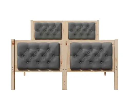 Gultas Rāmis Tumši Pelēks 120 X 200 Cm Ciets Priedes Koks Vidaxl