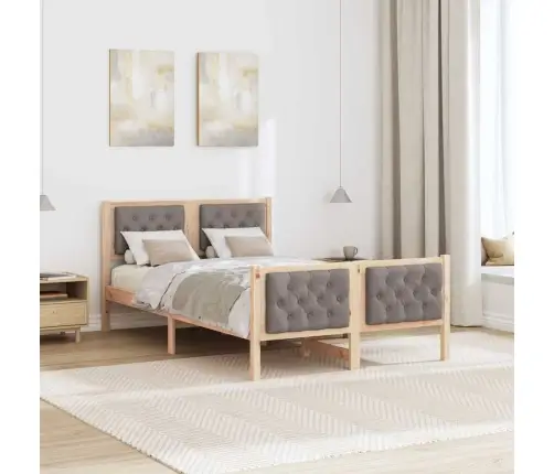 Gultas Rāmis Pelēkbrūna 120 X 200 Cm Ciets Priedes Koks Vidaxl