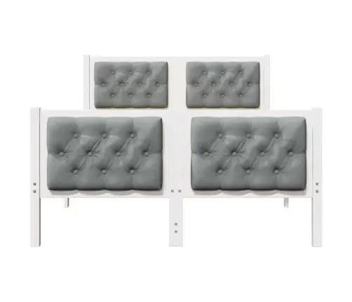 Gultas Rāmis Gaiši Pelēks 135 X 190 Cm Ciets Priedes Koks Vidaxl