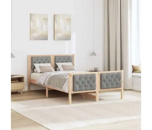 Lovos Rėmas Šviesiai Pilka 120 X 190 Cm Kietos Pušies Mediena