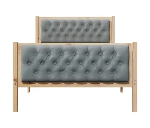 Gultas Rāmis Gaiši Pelēks 100 X 200 Cm Ciets Priedes Koks Vidaxl