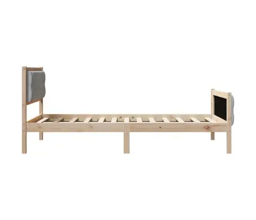 Gultas Rāmis Gaiši Pelēks 100 X 200 Cm Ciets Priedes Koks Vidaxl