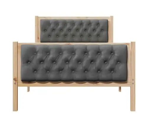 Gultas Rāmis Tumši Pelēks 100 X 200 Cm Ciets Priedes Koks Vidaxl