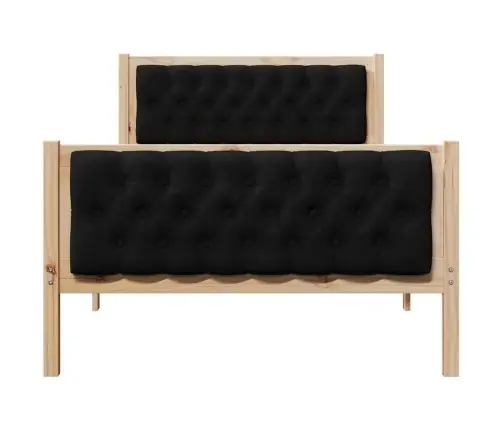 Lovos Rėmas Juoda 100 X 200 Cm Kietos Pušies Mediena