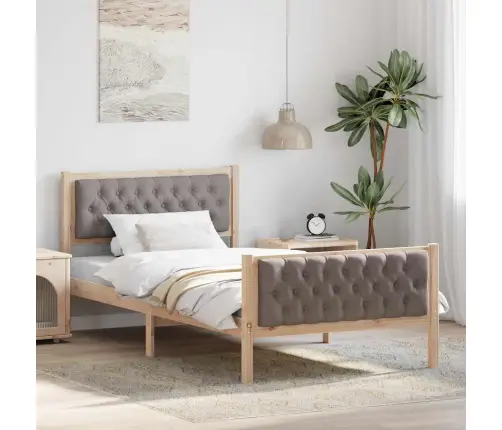 Gultas Rāmis Pelēkbrūna 100 X 200 Cm Ciets Priedes Koks Vidaxl