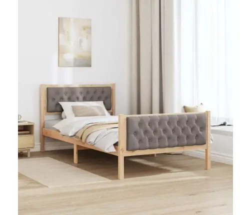 Gultas Rāmis Pelēkbrūna 100 X 200 Cm Ciets Priedes Koks Vidaxl