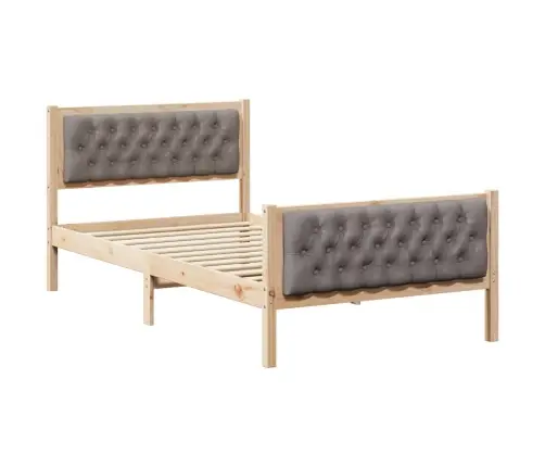 Gultas Rāmis Pelēkbrūna 100 X 200 Cm Ciets Priedes Koks Vidaxl