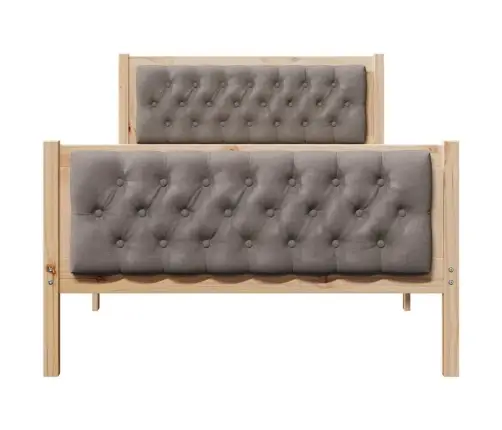 Gultas Rāmis Pelēkbrūna 100 X 200 Cm Ciets Priedes Koks Vidaxl