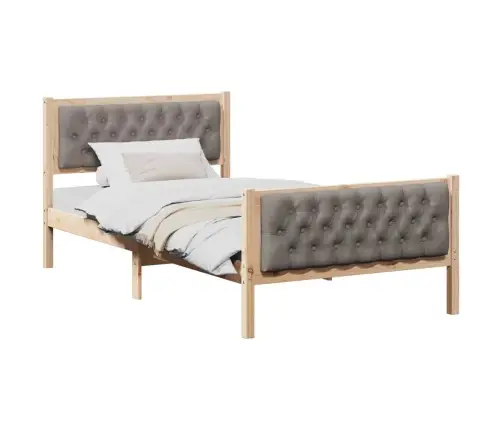 Gultas Rāmis Pelēkbrūna 100 X 200 Cm Ciets Priedes Koks Vidaxl