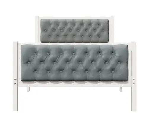 Voodi Raam Peaga Helehall 100 X 200 Cm Tahke Mänd