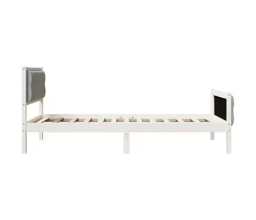 Voodi Raam Peaga Helehall 100 X 200 Cm Tahke Mänd