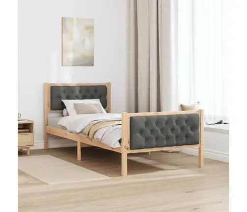 Lovos Rėmas Tamsiai Pilka 90 X 200 Cm Kietos Pušies Mediena