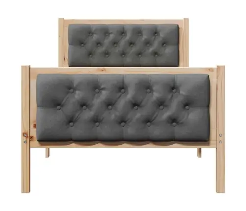 Lovos Rėmas Tamsiai Pilka 90 X 200 Cm Kietos Pušies Mediena
