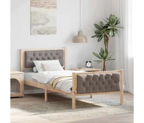 Gultas Rāmis Pelēkbrūna 90 X 200 Cm Ciets Priedes Koks Vidaxl