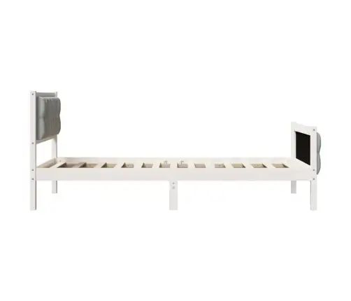 Gultas Rāmis Gaiši Pelēks 90 X 200 Cm Ciets Priedes Koks Vidaxl