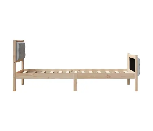 Gultas Rāmis Ar Galvas Klāju Gaiši Pelēks 80 X 200 Cm Audums Vidaxl