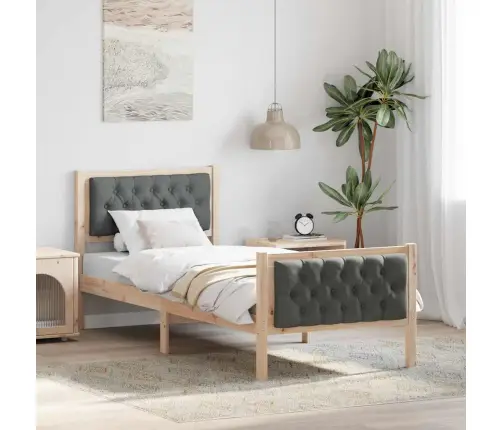 Gultas Rāmis Tumši Pelēks 80 X 200 Cm Ciets Priedes Koks Vidaxl