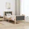 Gultas Rāmis Tumši Pelēks 80 X 200 Cm Ciets Priedes Koks Vidaxl