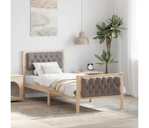 Gultas Rāmis Pelēkbrūna 80 X 200 Cm Ciets Priedes Koks Vidaxl