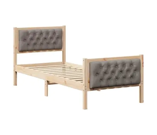 Gultas Rāmis Pelēkbrūna 80 X 200 Cm Ciets Priedes Koks Vidaxl