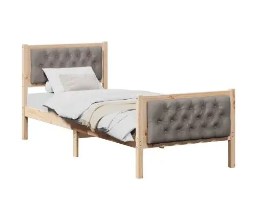 Gultas Rāmis Pelēkbrūna 80 X 200 Cm Ciets Priedes Koks Vidaxl