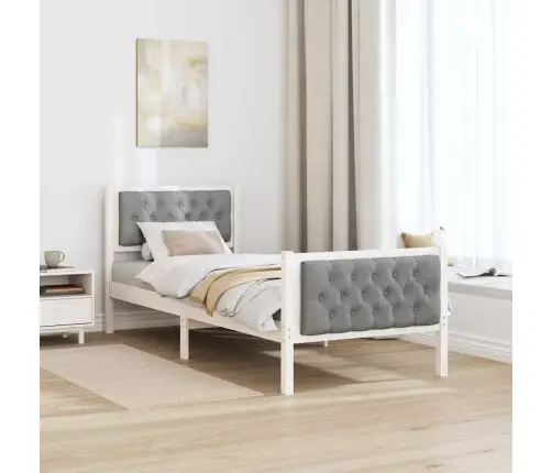 Gultas Rāmis Gaiši Pelēks 80 X 200 Cm Ciets Priedes Koks Vidaxl