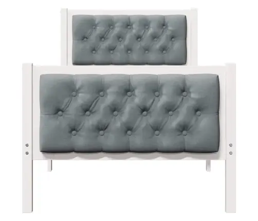 Gultas Rāmis Gaiši Pelēks 80 X 200 Cm Ciets Priedes Koks Vidaxl