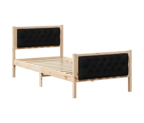 Lovos Rėmas Juoda 90 X 190 Cm Kietos Pušies Mediena