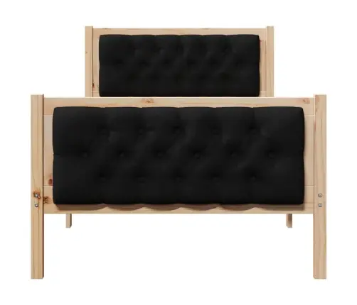 Lovos Rėmas Juoda 90 X 190 Cm Kietos Pušies Mediena