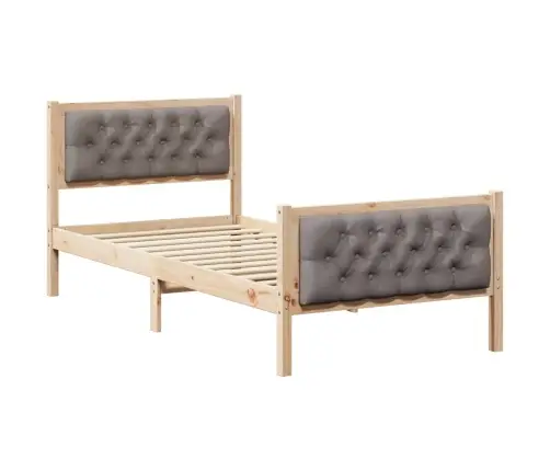 Gultas Rāmis Pelēkbrūna 90 X 190 Cm Ciets Priedes Koks Vidaxl