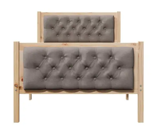 Gultas Rāmis Pelēkbrūna 90 X 190 Cm Ciets Priedes Koks Vidaxl