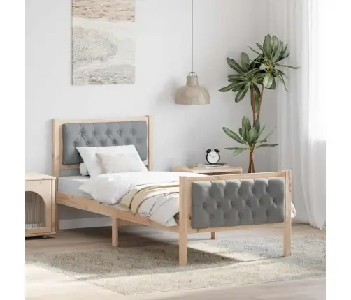 Lovos Rėmas Šviesiai Pilka 75 X 190 Cm Kietos Pušies Mediena