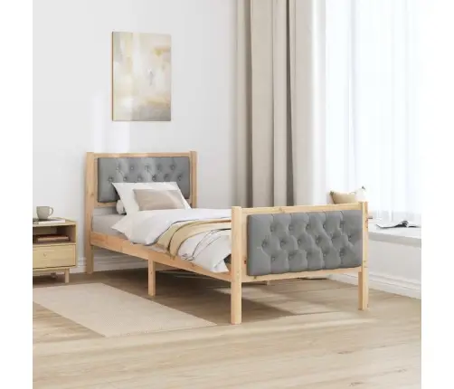 Lovos Rėmas Šviesiai Pilka 75 X 190 Cm Kietos Pušies Mediena