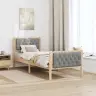 Lovos Rėmas Šviesiai Pilka 75 X 190 Cm Kietos Pušies Mediena