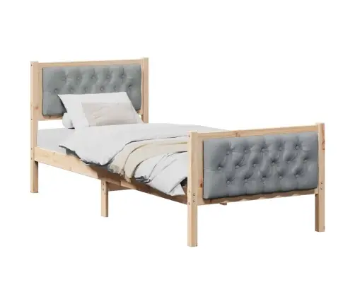 Lovos Rėmas Šviesiai Pilka 75 X 190 Cm Kietos Pušies Mediena