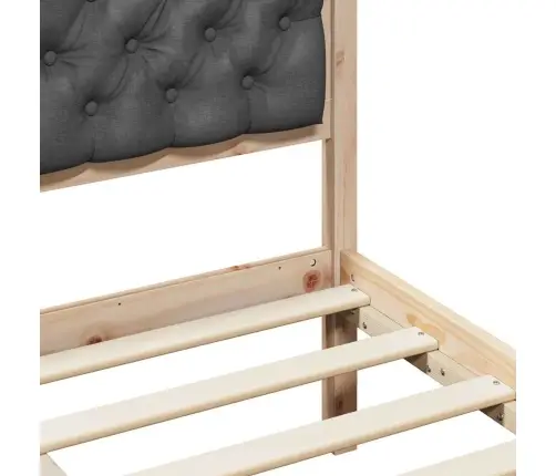 Gultas Rāmis Ar Galvas Klāju Tumši Pelēks 75 X 190 Cm Audums Vidaxl