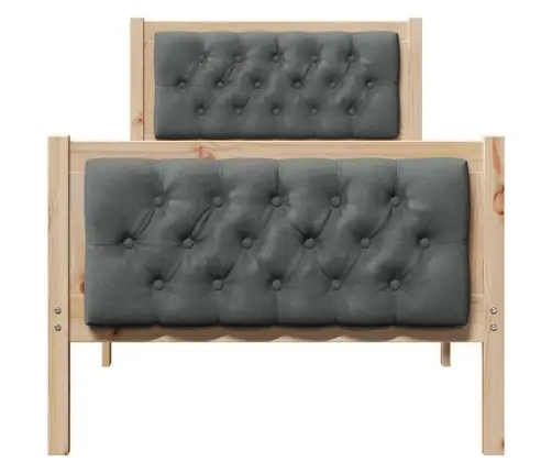 Gultas Rāmis Ar Galvas Klāju Tumši Pelēks 75 X 190 Cm Audums Vidaxl