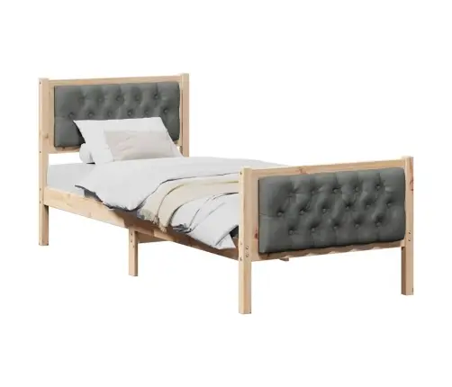 Gultas Rāmis Ar Galvas Klāju Tumši Pelēks 75 X 190 Cm Audums Vidaxl