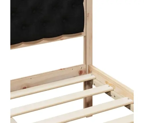 Gultas Rāmis Ar Galvas Klāju Melna 75 X 190 Cm Audums Vidaxl