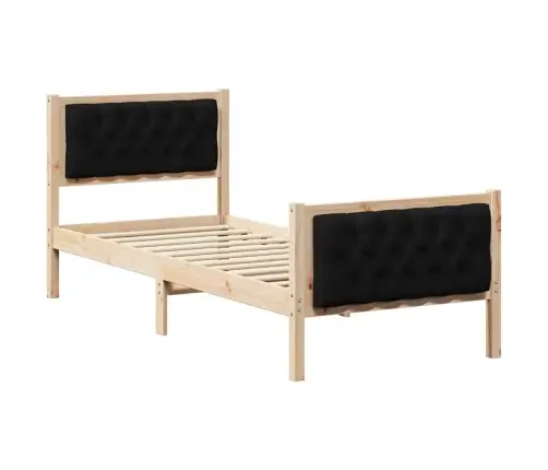 Gultas Rāmis Ar Galvas Klāju Melna 75 X 190 Cm Audums Vidaxl