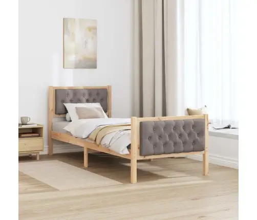 Gultas Rāmis Ar Galvas Klāju Pelēkbrūna 75 X 190 Cm Audums Vidaxl