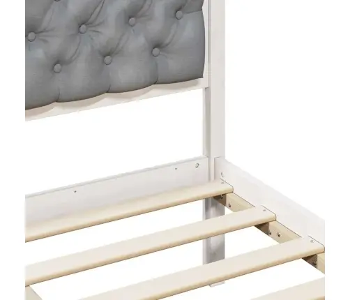 Gultas Rāmis Ar Galvas Klāju Gaiši Pelēks 75 X 190 Cm Audums Vidaxl