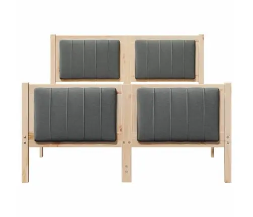 Gultas Rāmis Ar Galvas Klāju Brūns Un Tumši Pelēks 120 X 200 Cm Vidaxl