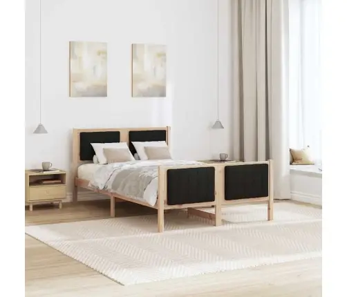 Gultas Rāmis Brūna Un Melna 120 X 200 Cm Priedes Masīvkoks Vidaxl