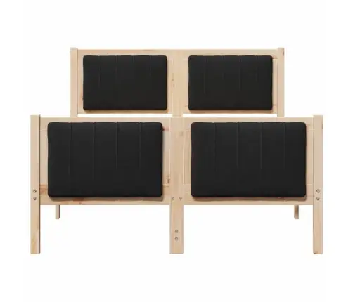 Gultas Rāmis Brūna Un Melna 120 X 200 Cm Priedes Masīvkoks Vidaxl